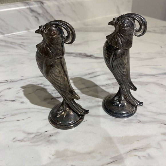 Vintage Viking silver pheasant Quail salt & Pepper set set - Picture 4 of 16